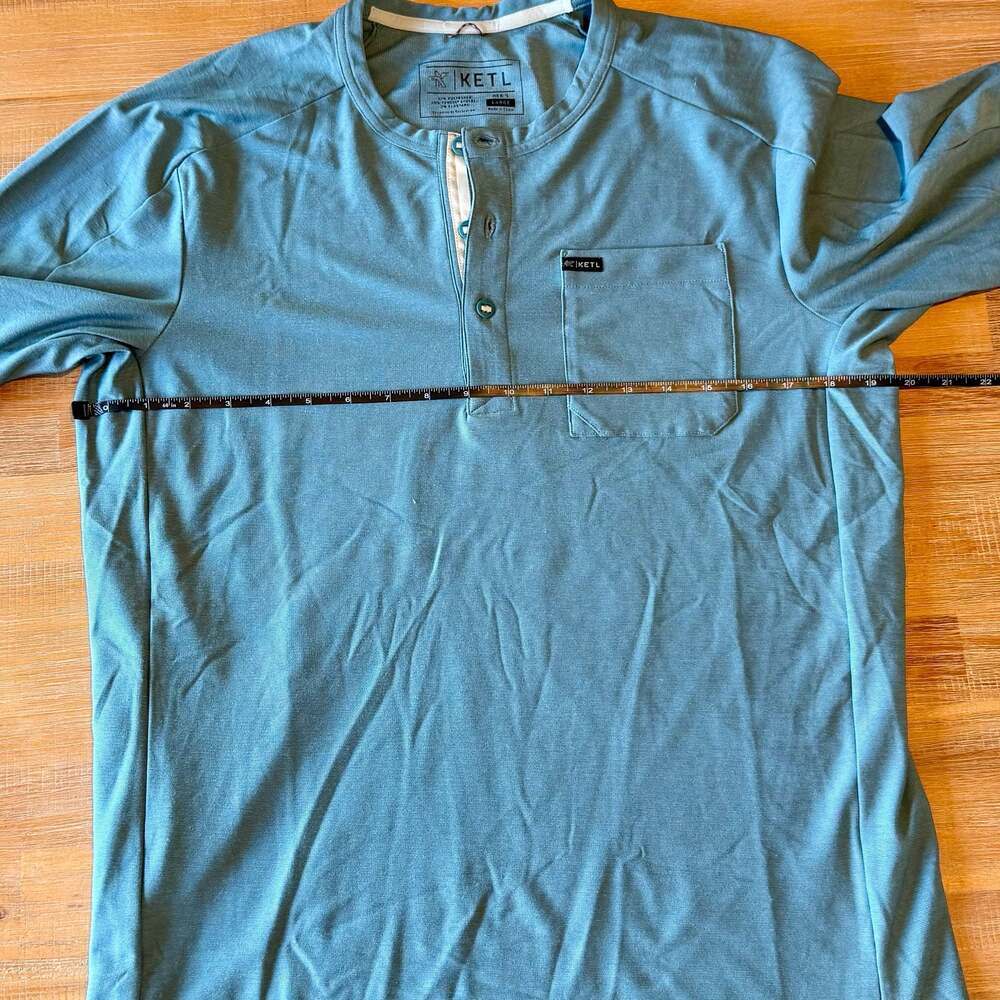 KETL Men's Blue Short Sleeve Henley Tech Jersey Shirt Large - Picture 5 of 6